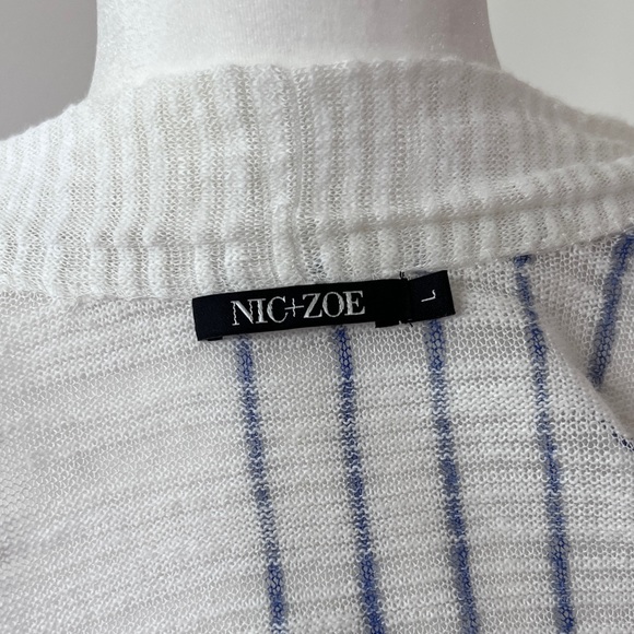 NIC + ZOE Lightweight Linen Blend Open Front Boho Duster Size L - Picture 13 of 13